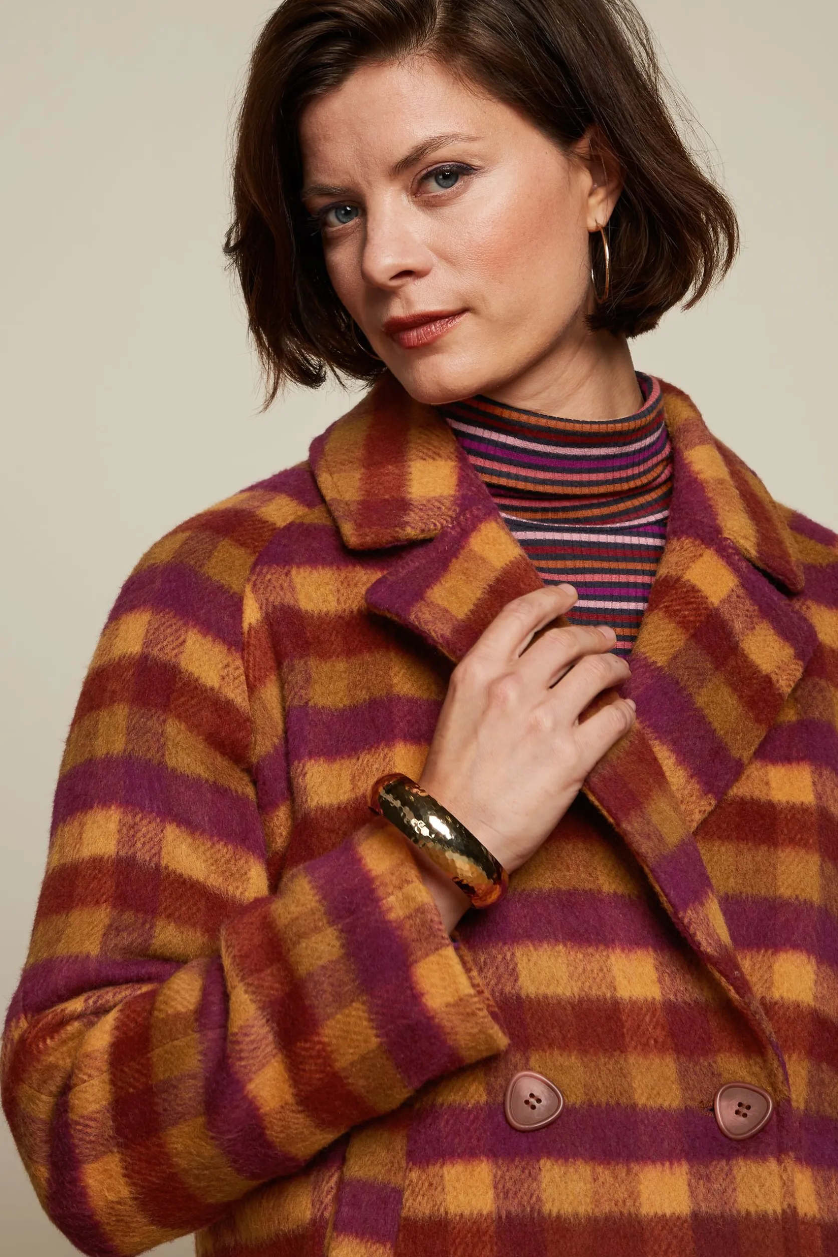Amelie Coat Wylde Check*King Louie Flash Sale