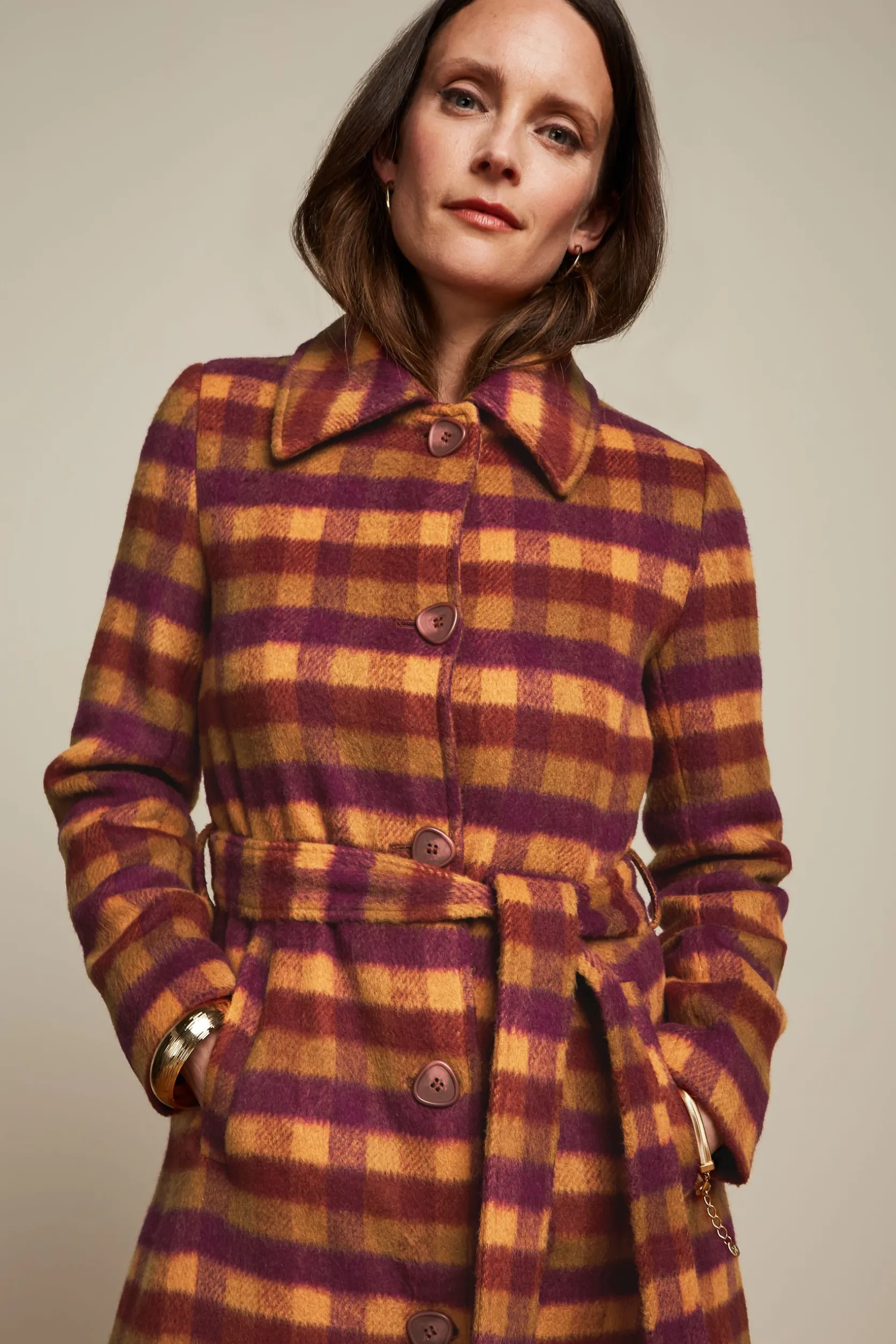 Arabella Coat Wylde Check*King Louie Cheap