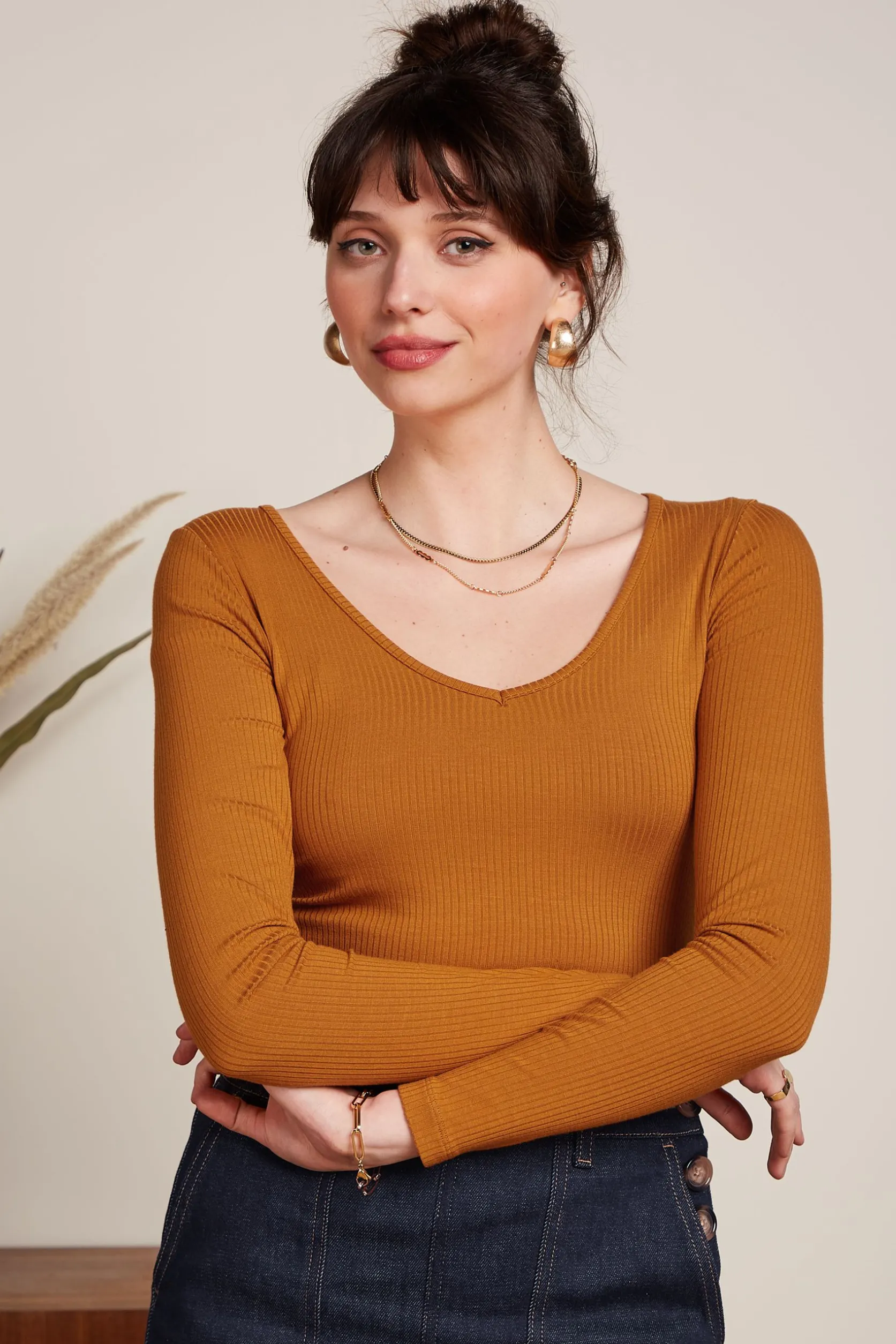 Carice V Top Uni Rib*King Louie Shop