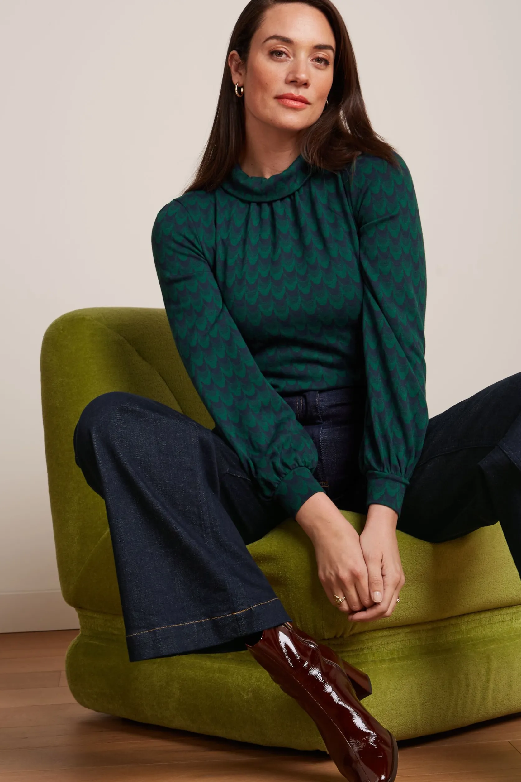 Dita Top Bell Sleeve Duffy Jacquard*King Louie Flash Sale