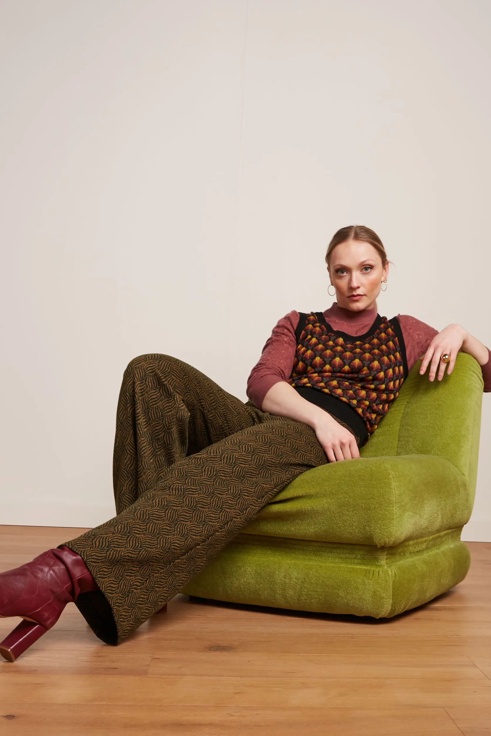 Federica Pants Ruby Jacquard*King Louie Discount