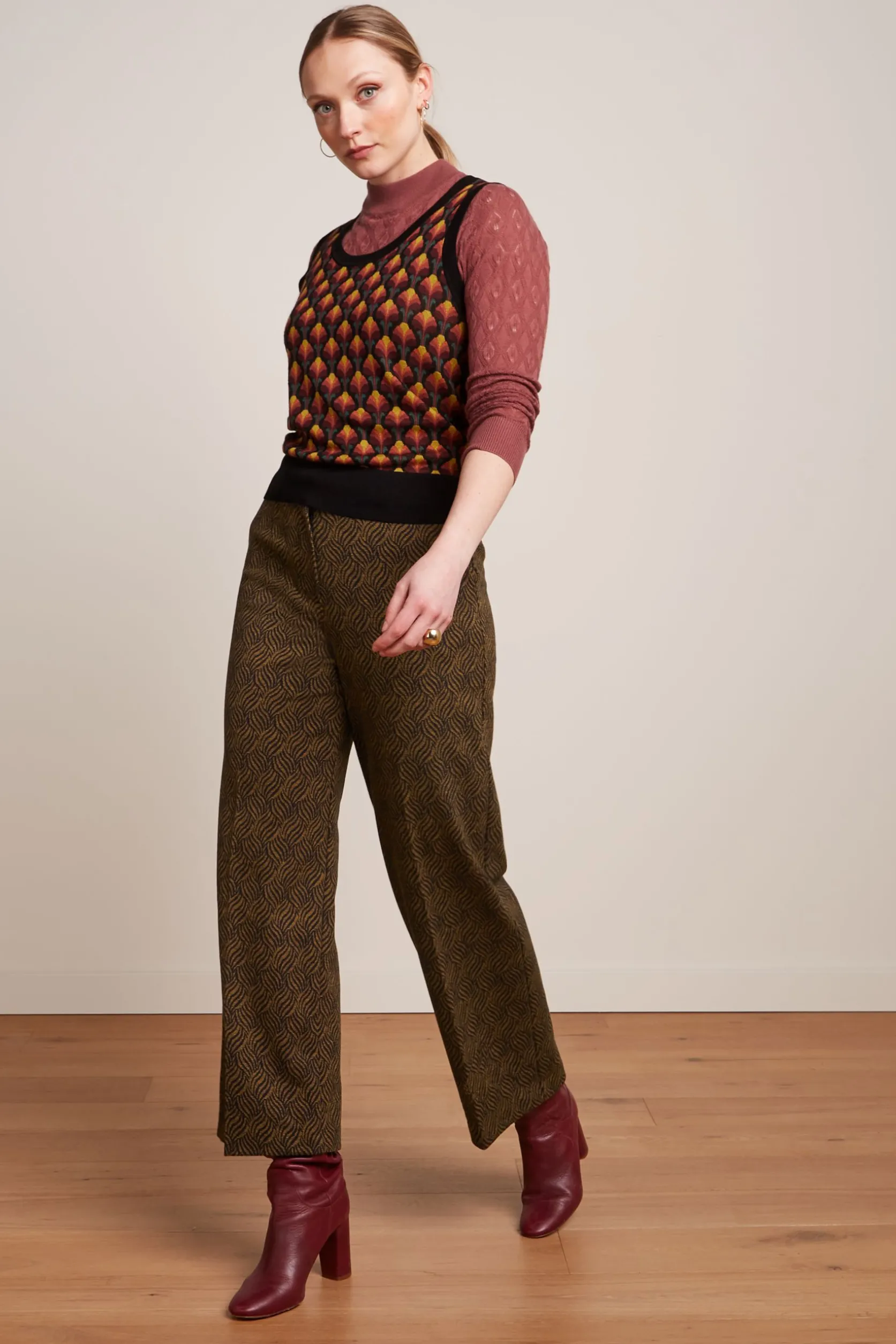 Federica Pants Ruby Jacquard*King Louie Discount