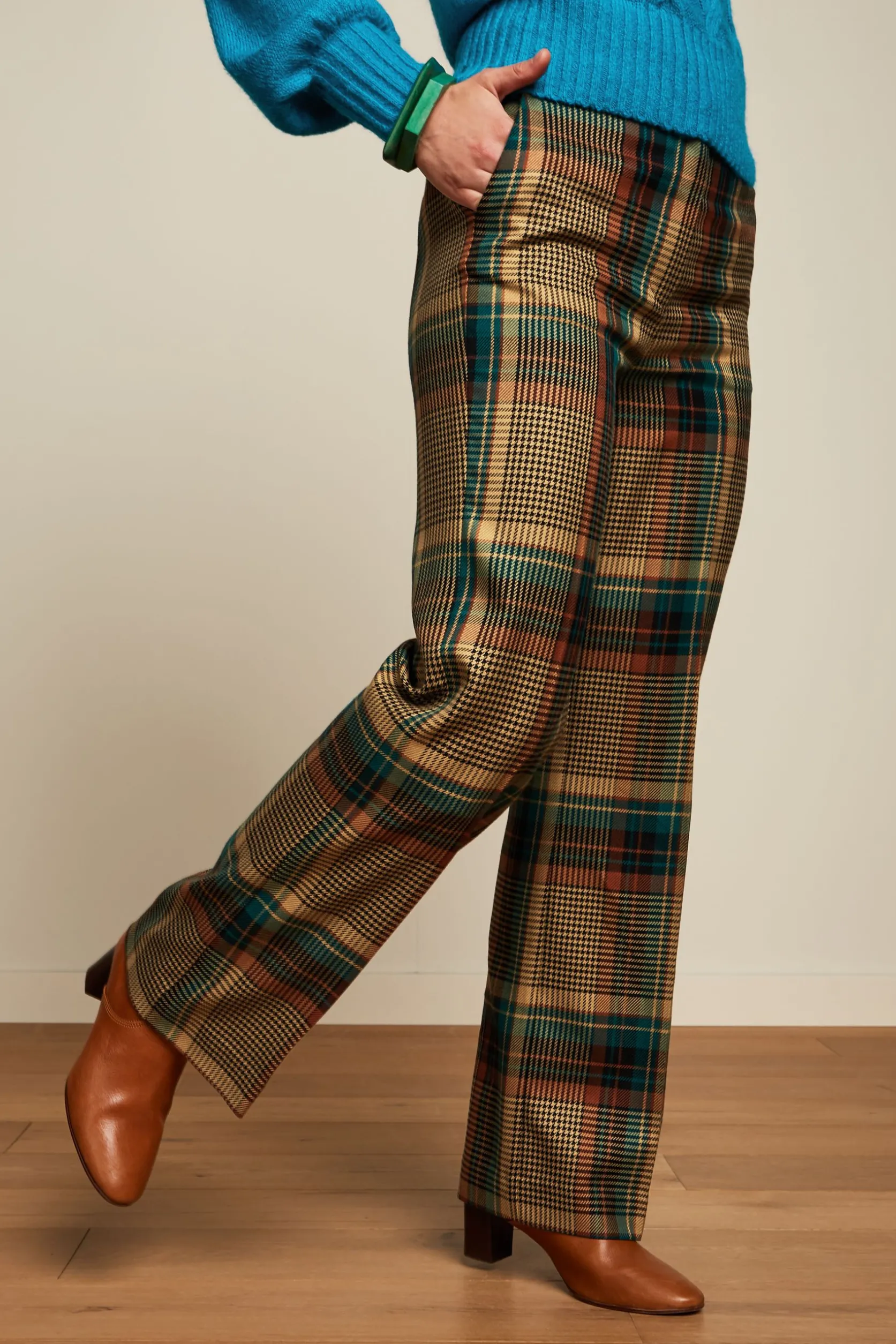 Marcie Pants Feathers Check*King Louie Cheap