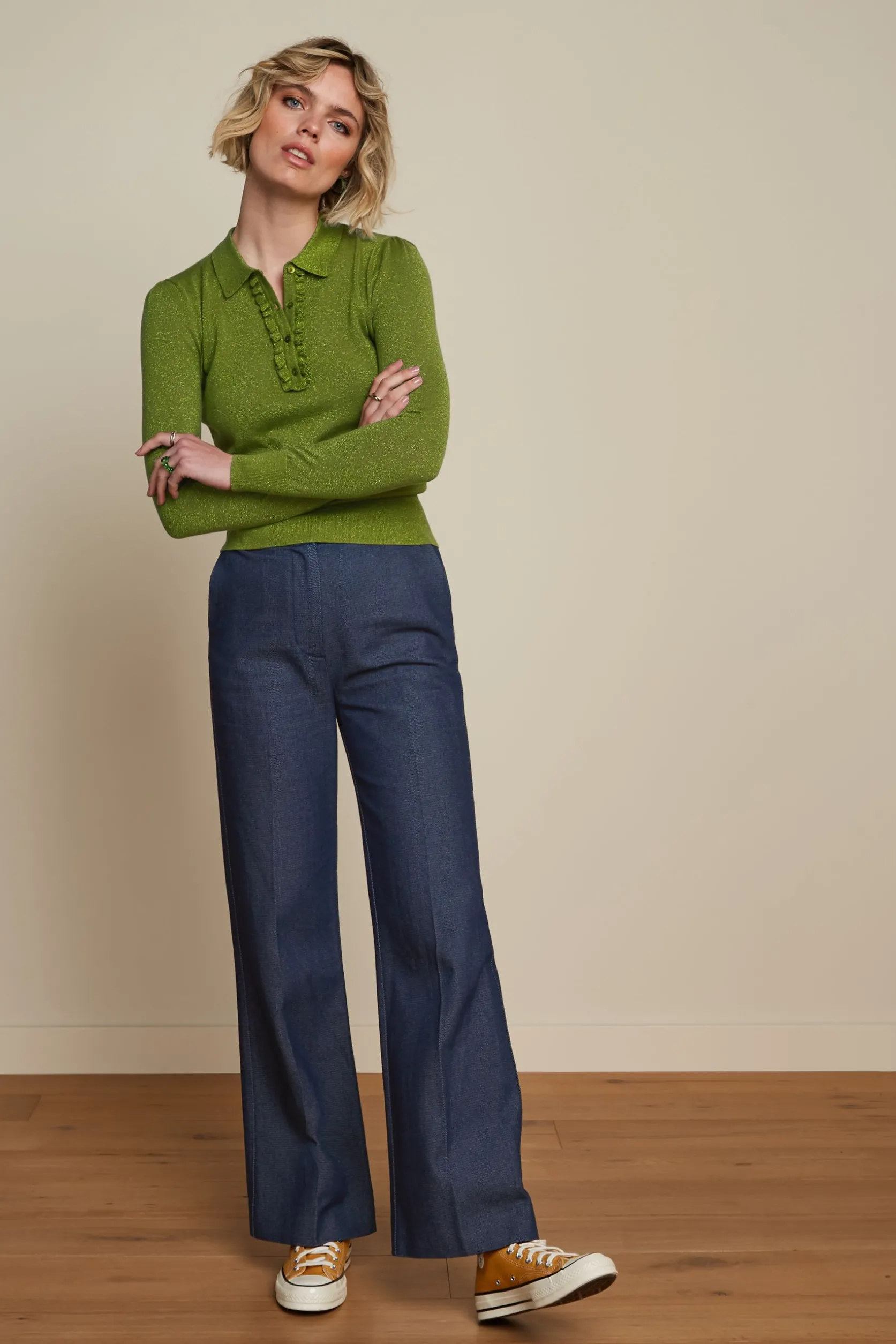 Polo Rufffle Top Lapis*King Louie Fashion